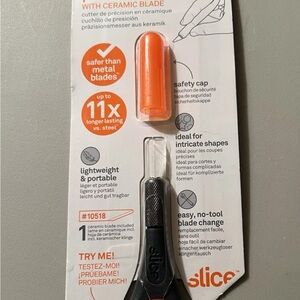 Bundle Qty:4 Slice Ceramic Precision Cutter with Orange Safety Cap Black Handle